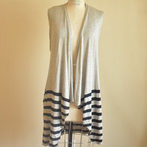Draped open front knit vest
